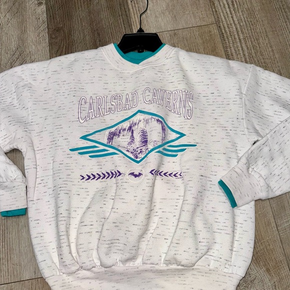 Vintage Grandma sweater Carlsbad Caverns embroidered crewneck sweatshirt large - Picture 2 of 6